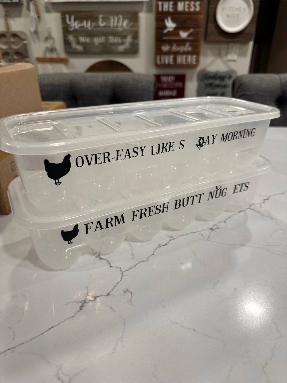 Farmhouse Clear Plastic Egg Storage Containers